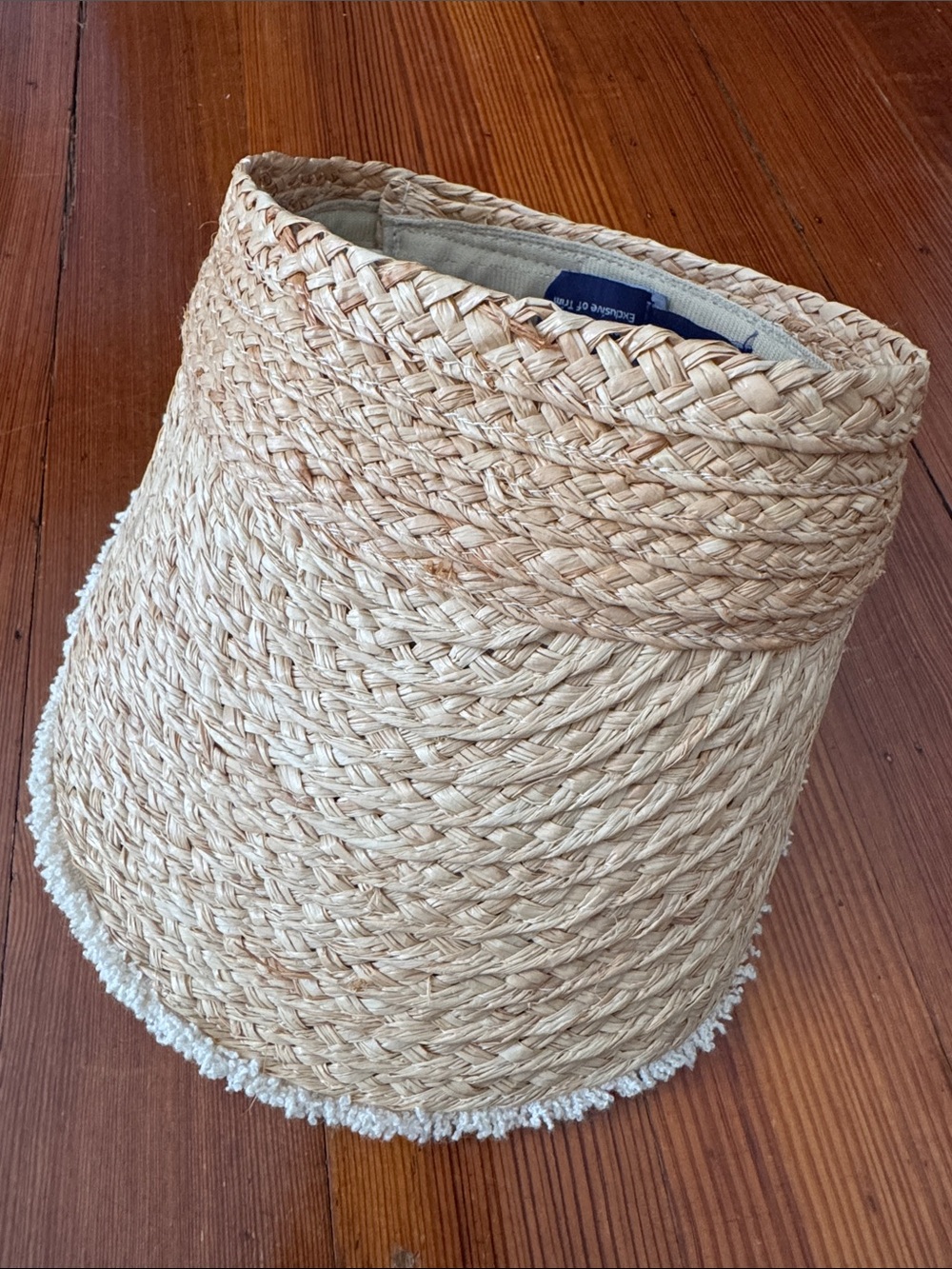 Hat Attack Natural Straw Woven Pocket Visor in Neutral NWOT